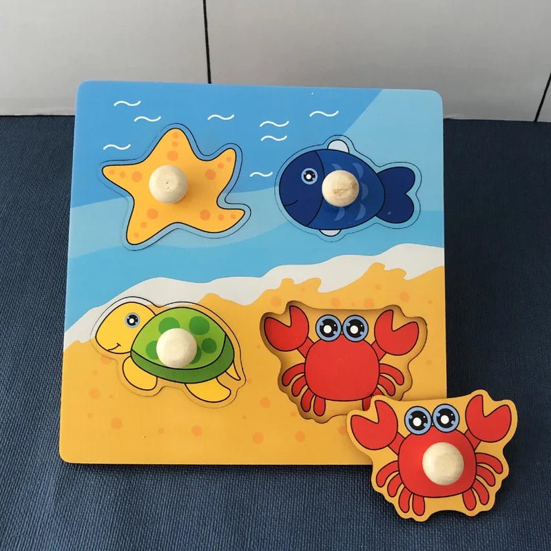 puzzle en bois Montessori pour bébé (Alphabet , Animaux , Fruits, locomotive ) - calindoux