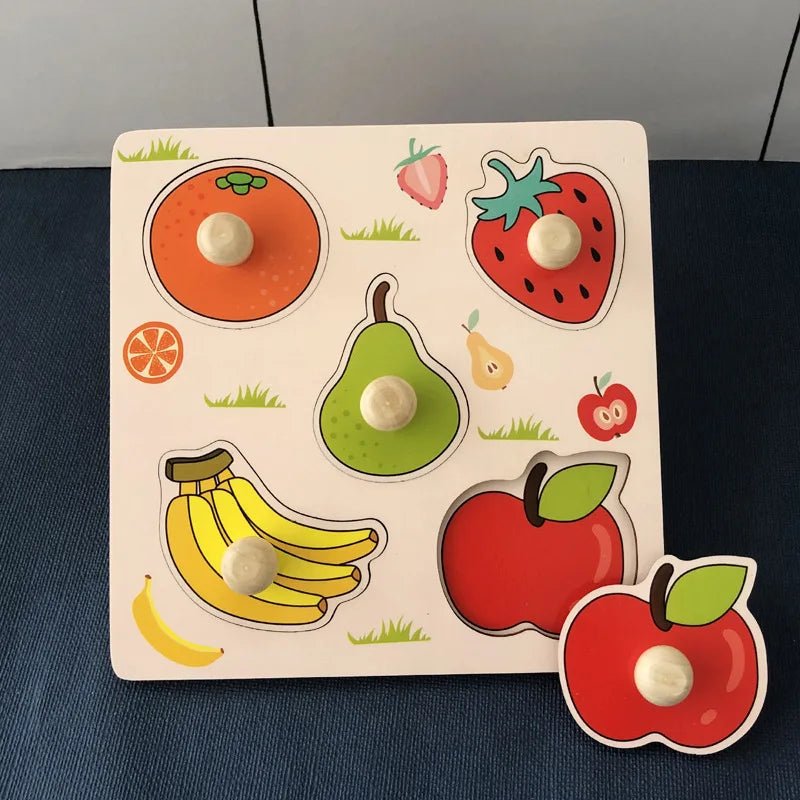 puzzle en bois Montessori pour bébé (Alphabet , Animaux , Fruits, locomotive ) - calindoux